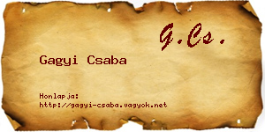 Gagyi Csaba névjegykártya